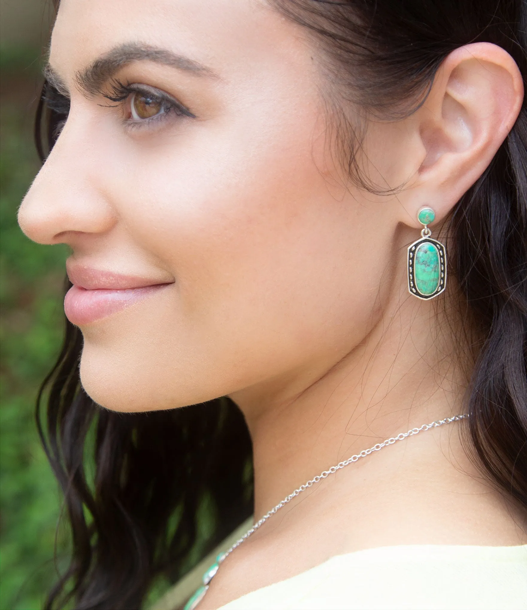 Shielded Lime Turquoise and Sterling Silver Earrings sold by Barse product image thumbnail 2