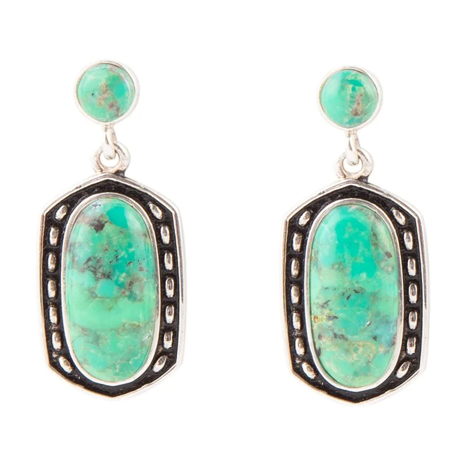Shielded Lime Turquoise and Sterling Silver Earrings sold by Barse