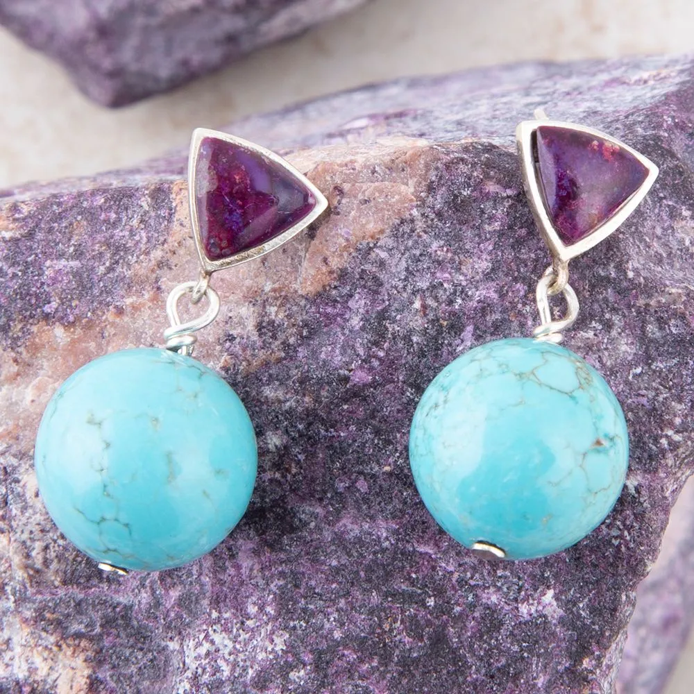 Prescott Purple Turquoise Sterling Silver Drop Earrings sold by Barse product image thumbnail 2
