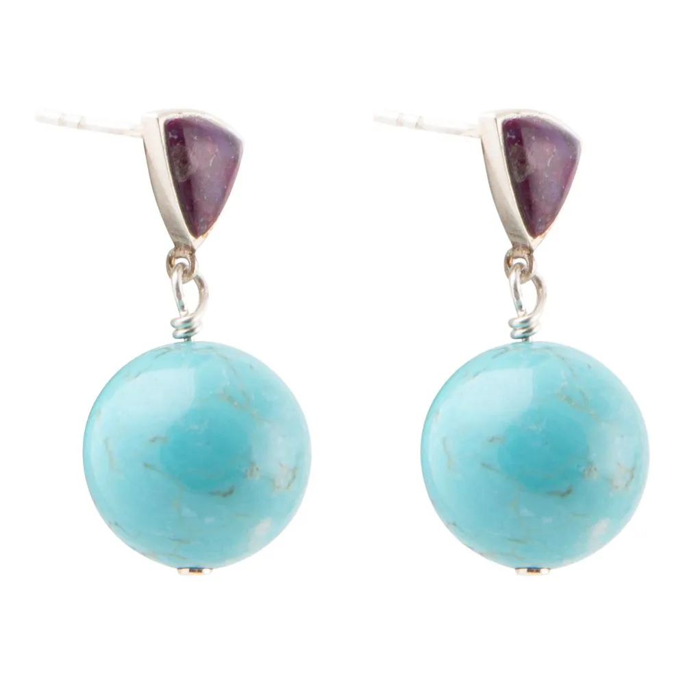 Prescott Purple Turquoise Sterling Silver Drop Earrings sold by Barse product image thumbnail 3