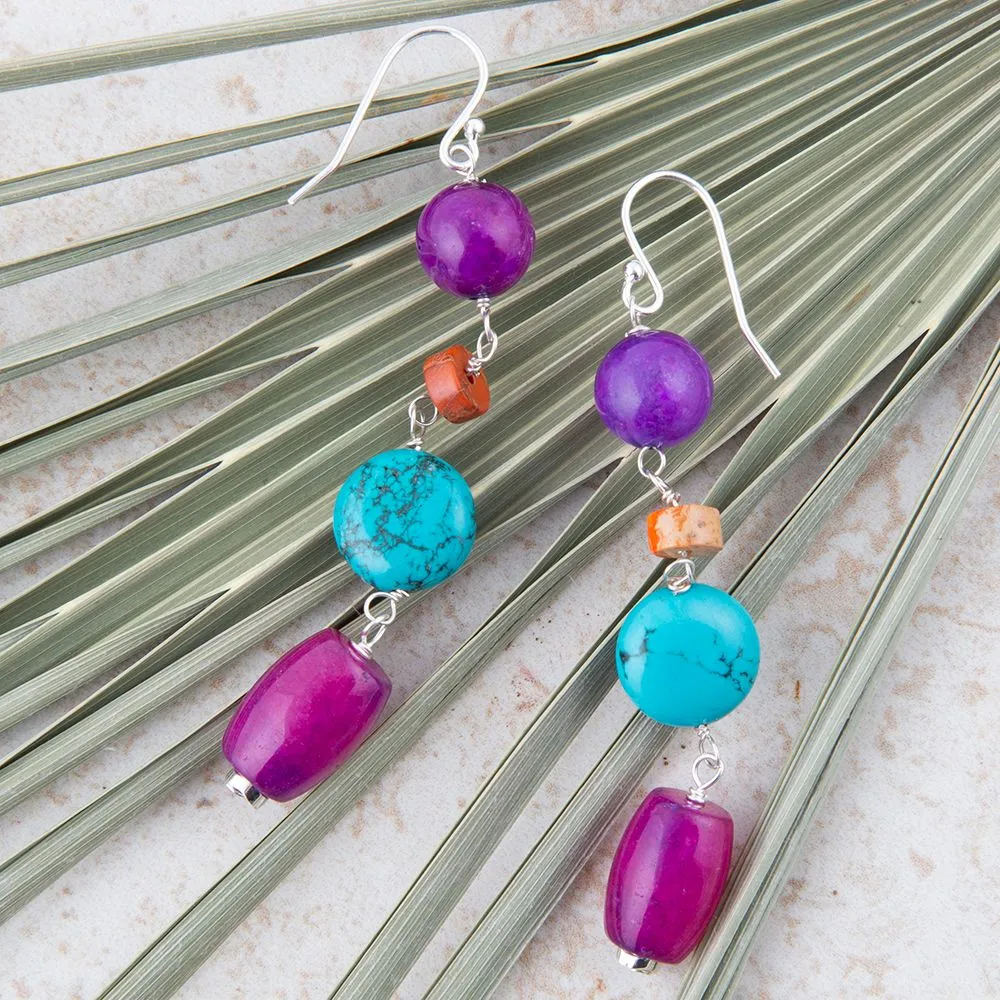 Prescott Blue Magnesite Sterling Silver Drop Earrings sold by Barse product image thumbnail 2