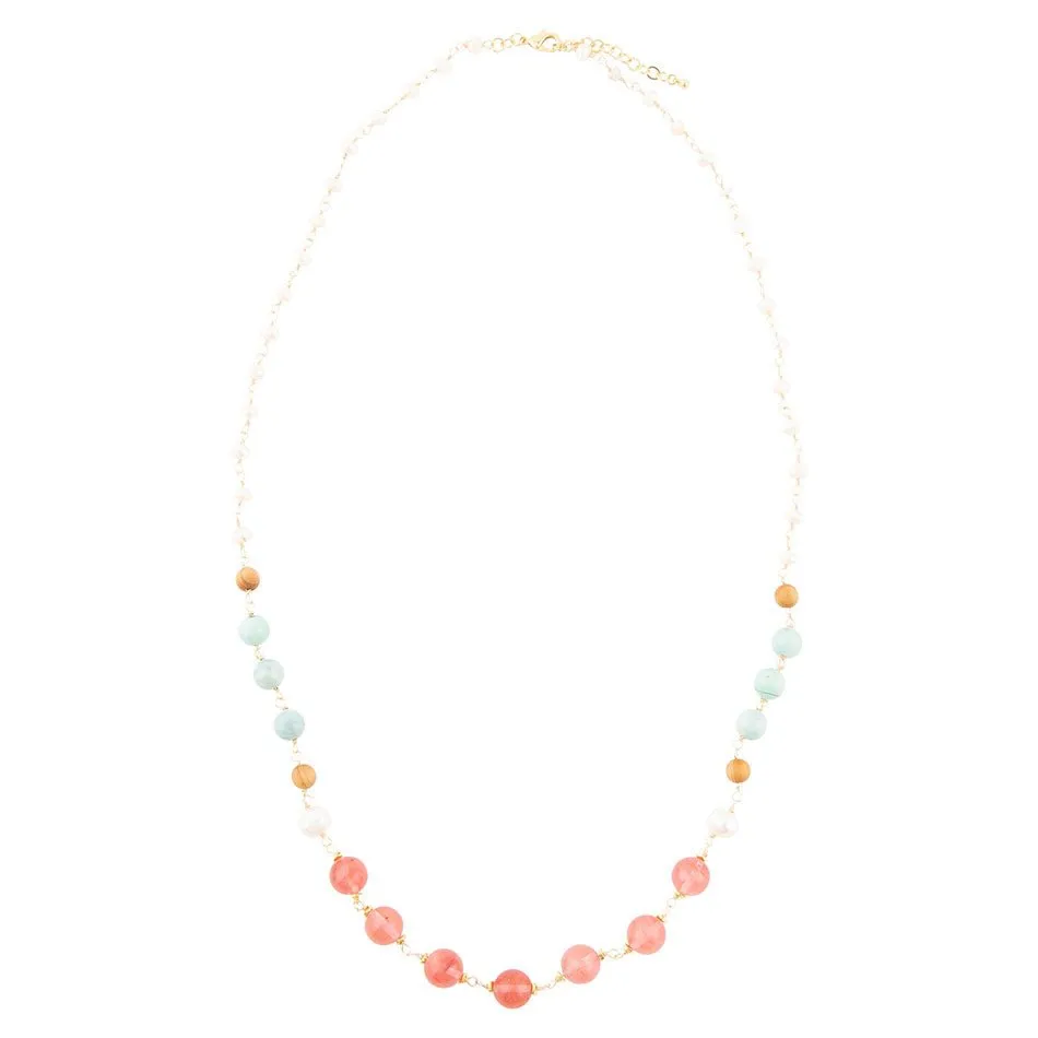 Watermelon Kiss Mint Jasper Golden Long Necklace sold by Barse product image thumbnail 5