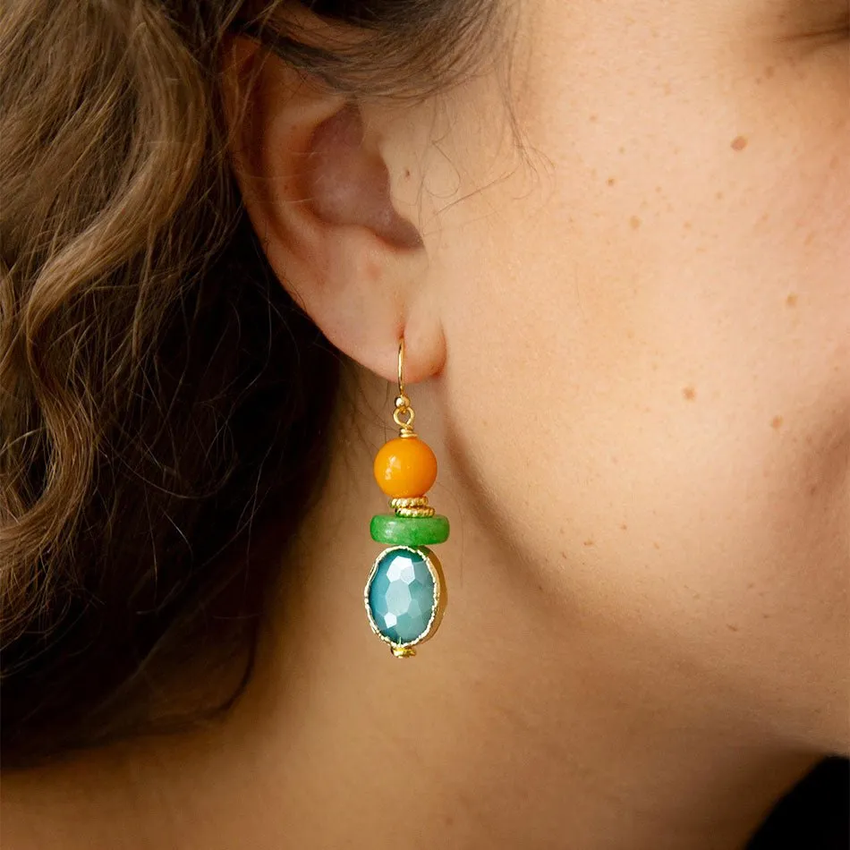 Apricot Colorful Golden Drop Earrings sold by Barse product image thumbnail 2