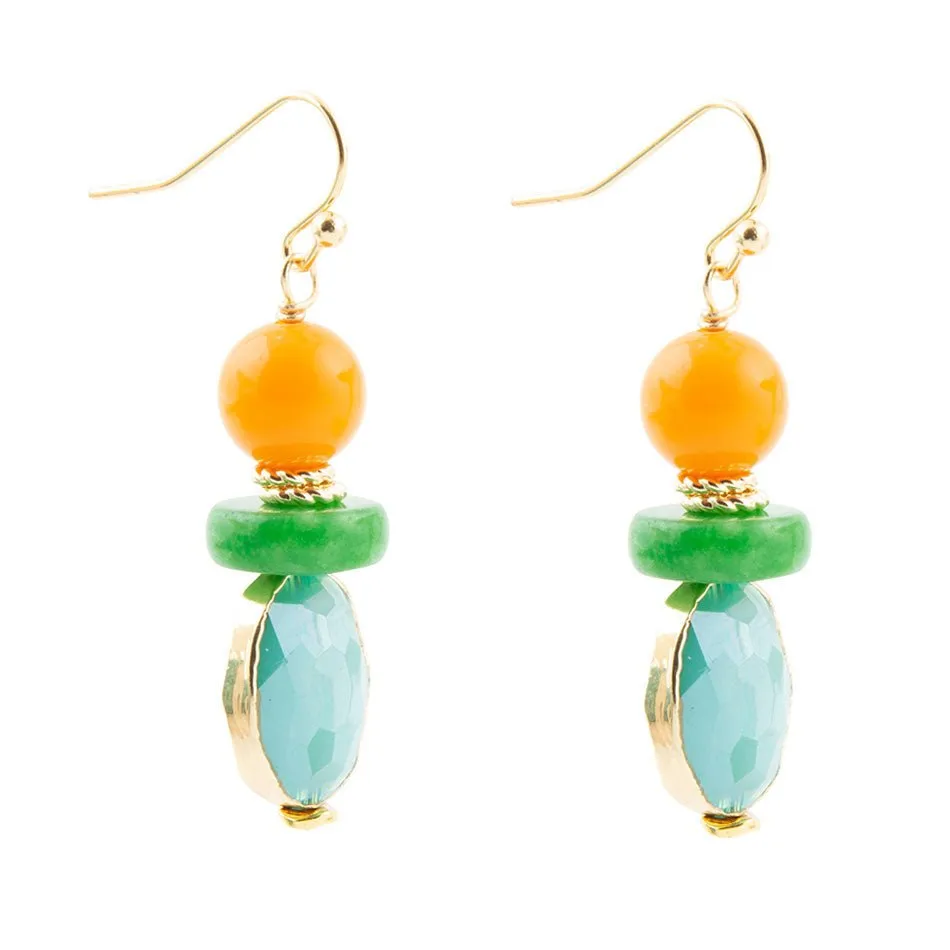 Apricot Colorful Golden Drop Earrings sold by Barse product image thumbnail 3