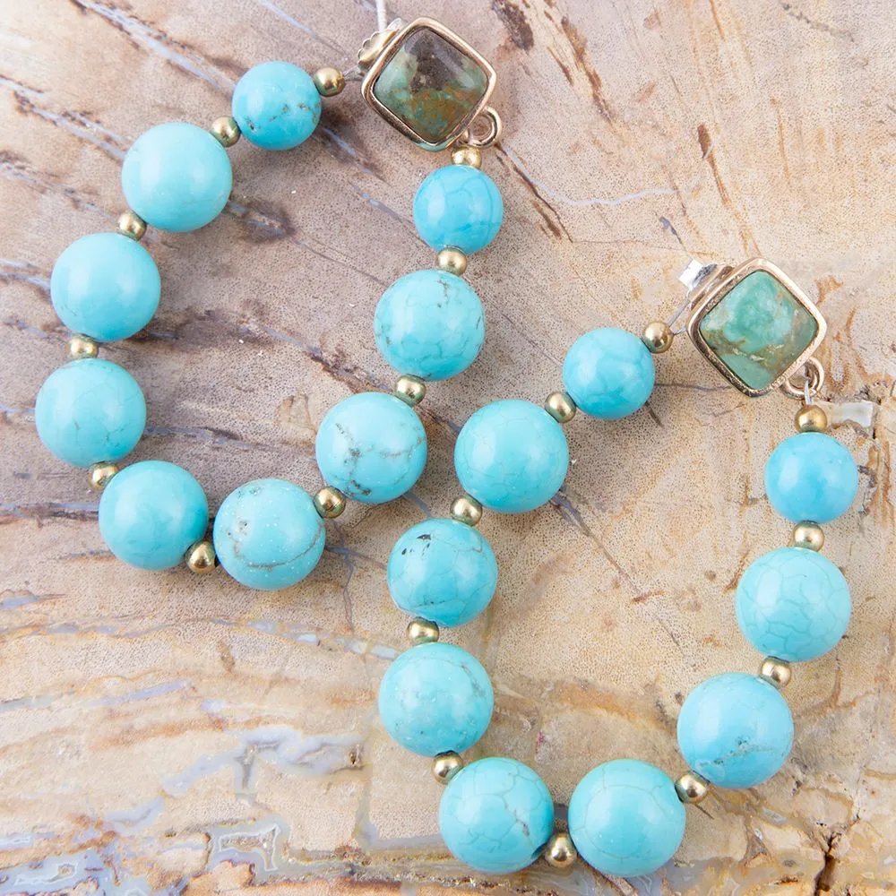 Carly Blue Magnesite Loop Post Golden Earrings sold by Barse product image thumbnail 2