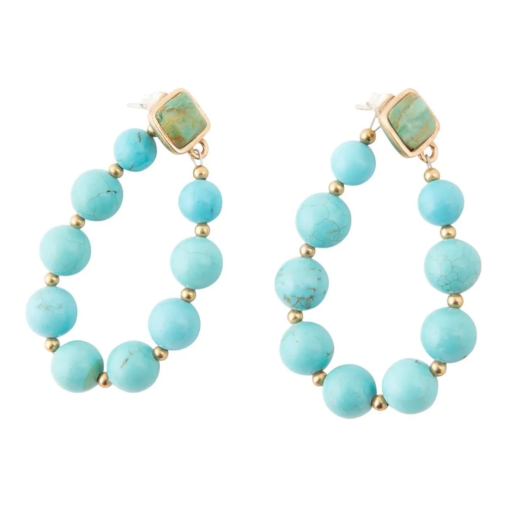 Carly Blue Magnesite Loop Post Golden Earrings sold by Barse product image thumbnail 3