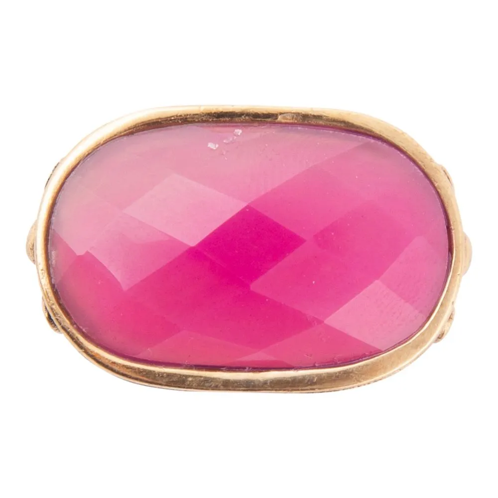 Golden Flower Pink Agate Statement Ring sold by Barse product image thumbnail 3
