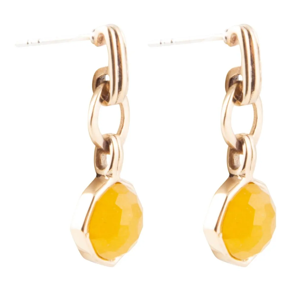 River Rocks Yellow Quartz and Golden Bronze Earrings sold by Barse product image thumbnail 3