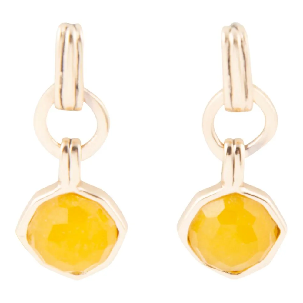 River Rocks Yellow Quartz and Golden Bronze Earrings sold by Barse