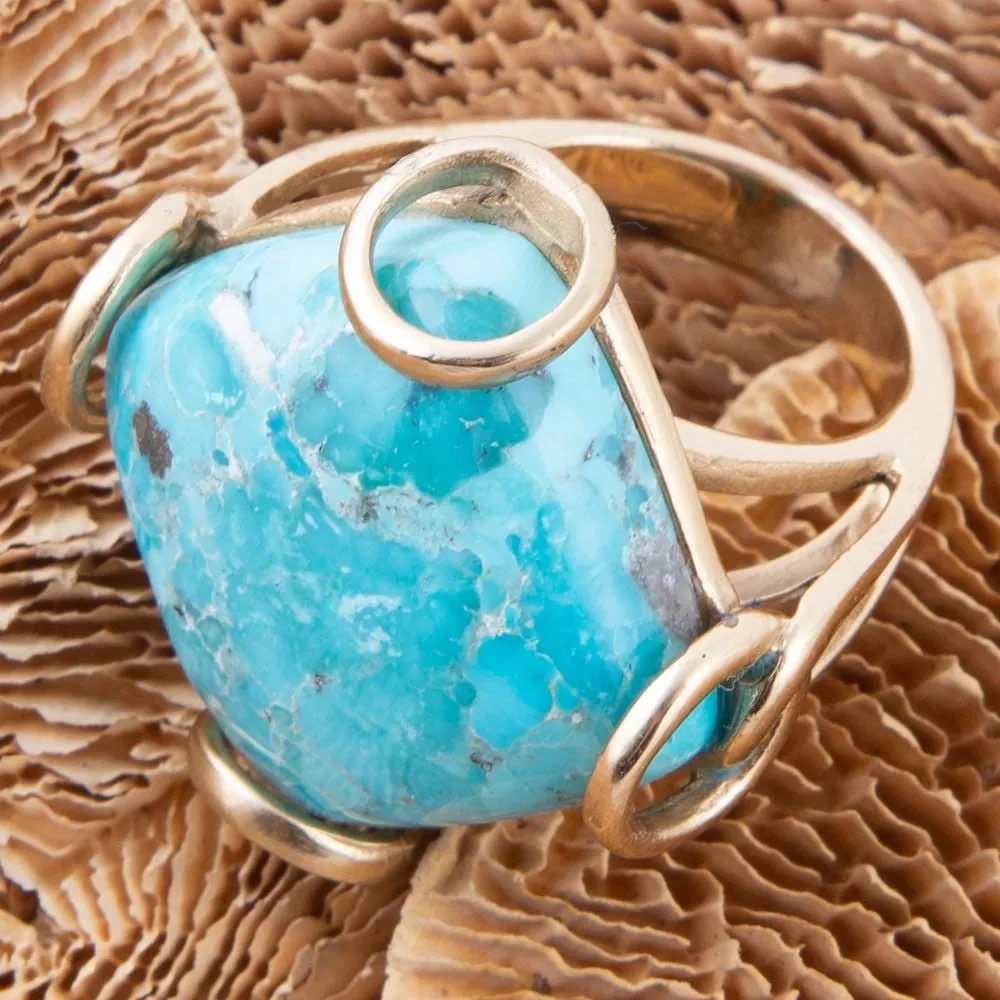 Blue Turquoise Rhombus Statement Ring sold by Barse product image thumbnail 3