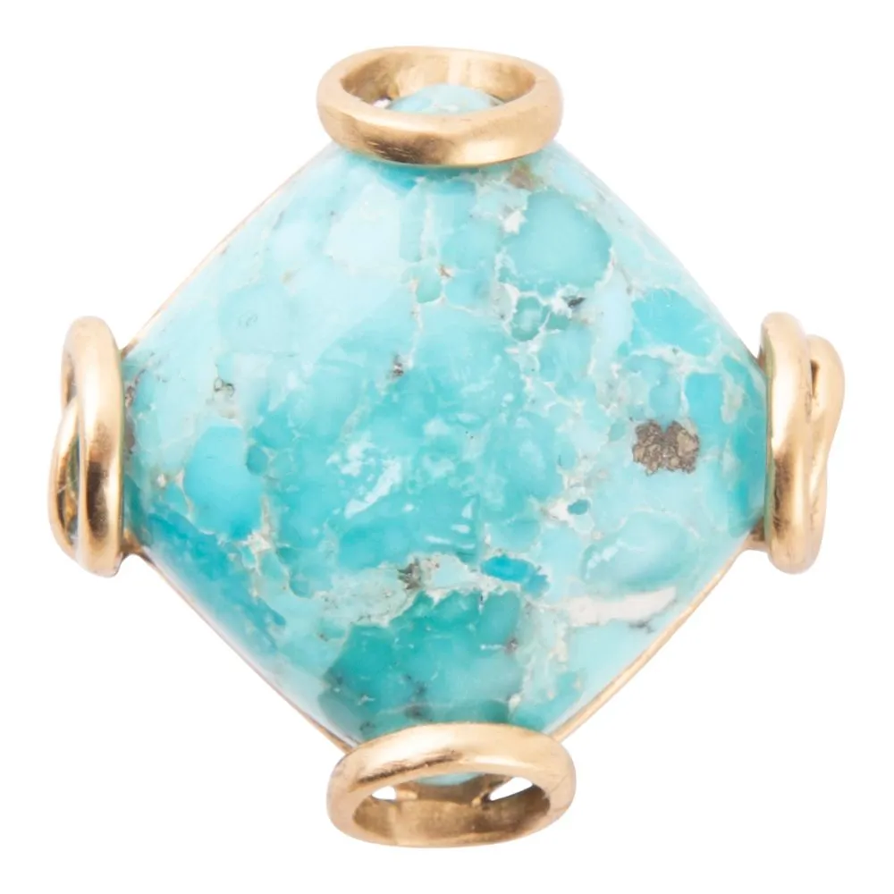Blue Turquoise Rhombus Statement Ring sold by Barse product image thumbnail 5