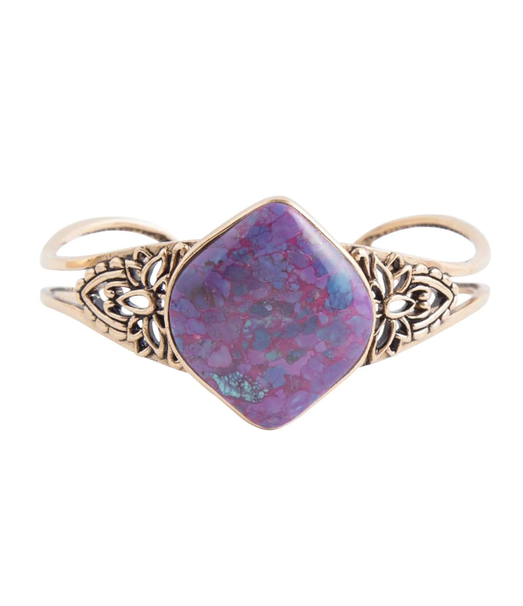 Purple Turquoise Golden Cuff Bracelet sold by Barse product image thumbnail 2
