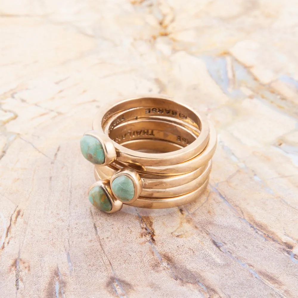 Blue Turquoise Golden Stacking Ring Set sold by Barse product image thumbnail 4