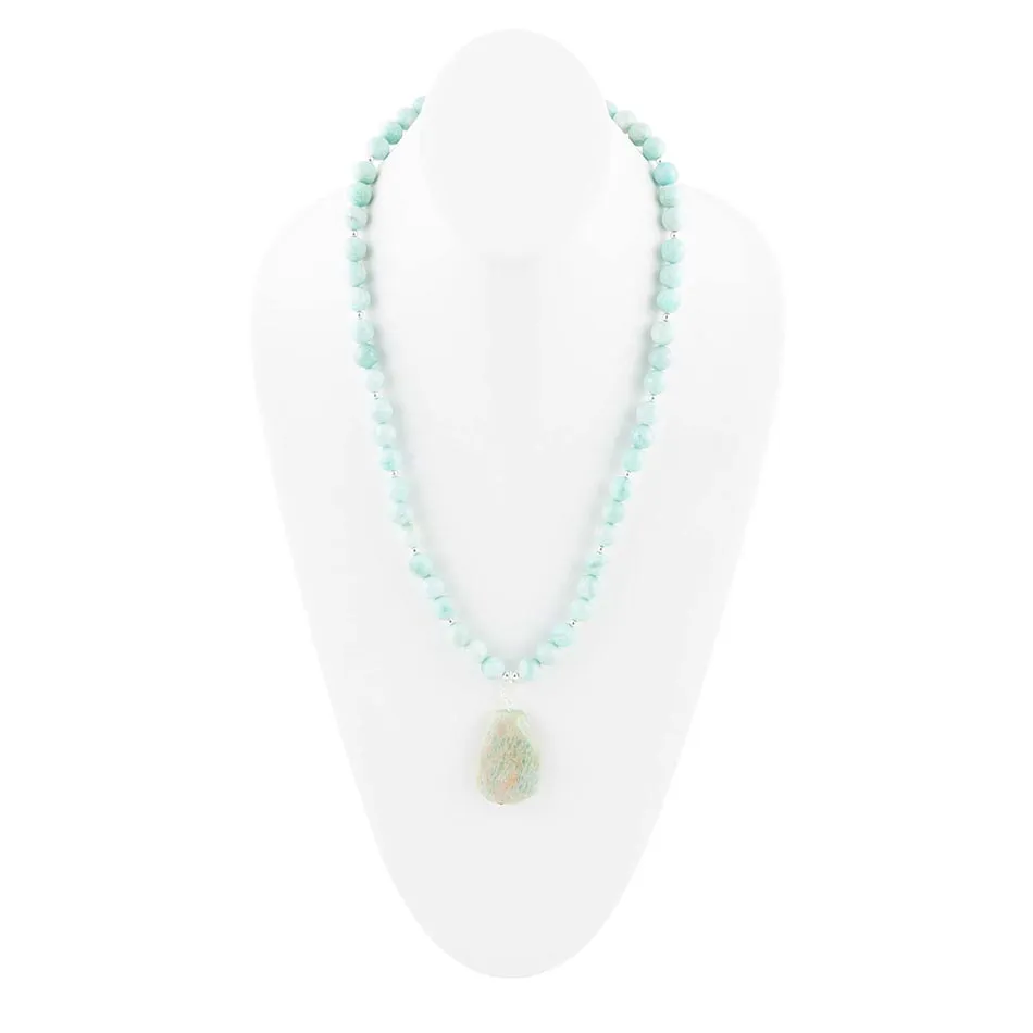 Blue Amazonite Sterling Silver Pendant Necklace sold by Barse product image thumbnail 4