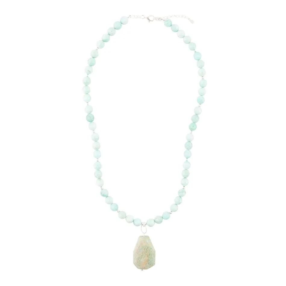Blue Amazonite Sterling Silver Pendant Necklace sold by Barse product image thumbnail 3