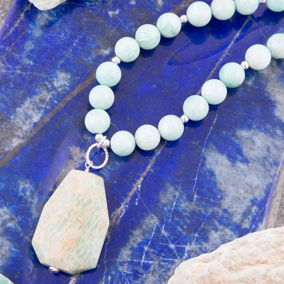 Blue Amazonite Sterling Silver Pendant Necklace sold by Barse product image thumbnail 2