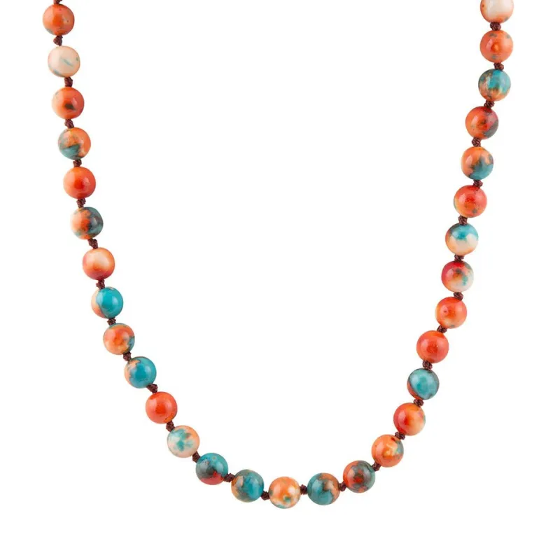 Immeasurable Multicolor Ocean Jade Golden Wrap Necklace sold by Barse