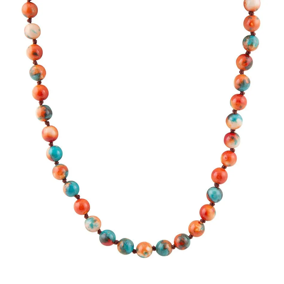 Immeasurable Multicolor Ocean Jade Golden Wrap Necklace sold by Barse