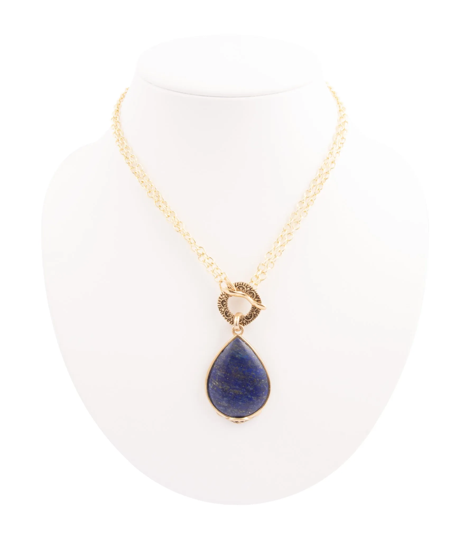 Abby Blue Lapis Golden Pendant Necklace sold by Barse product image thumbnail 4