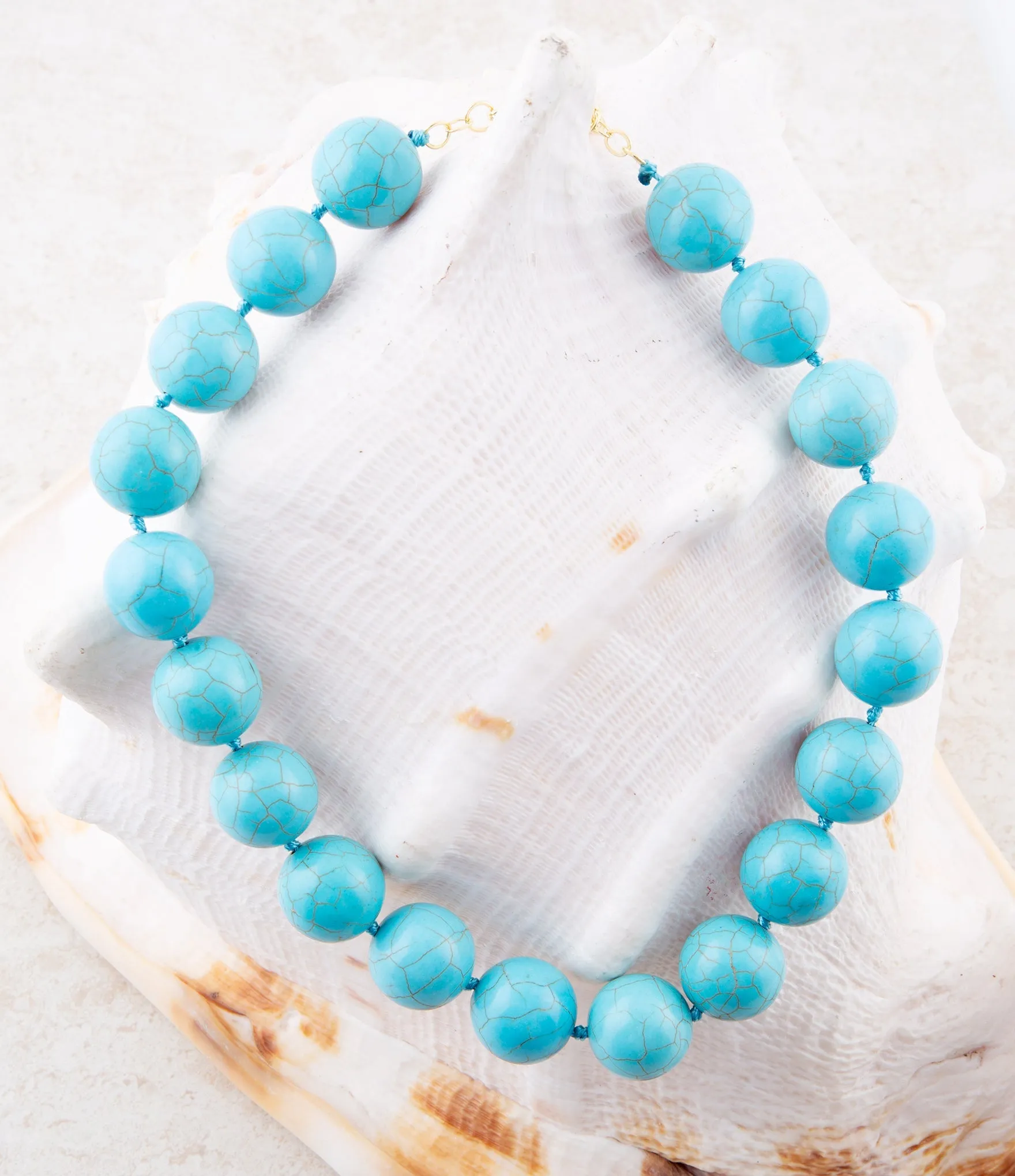 Chunky Blue Turquoise Magnesite Beaded Necklace sold by Barse product image thumbnail 2