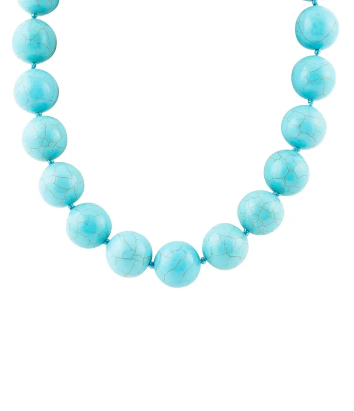 Chunky Blue Turquoise Magnesite Beaded Necklace sold by Barse