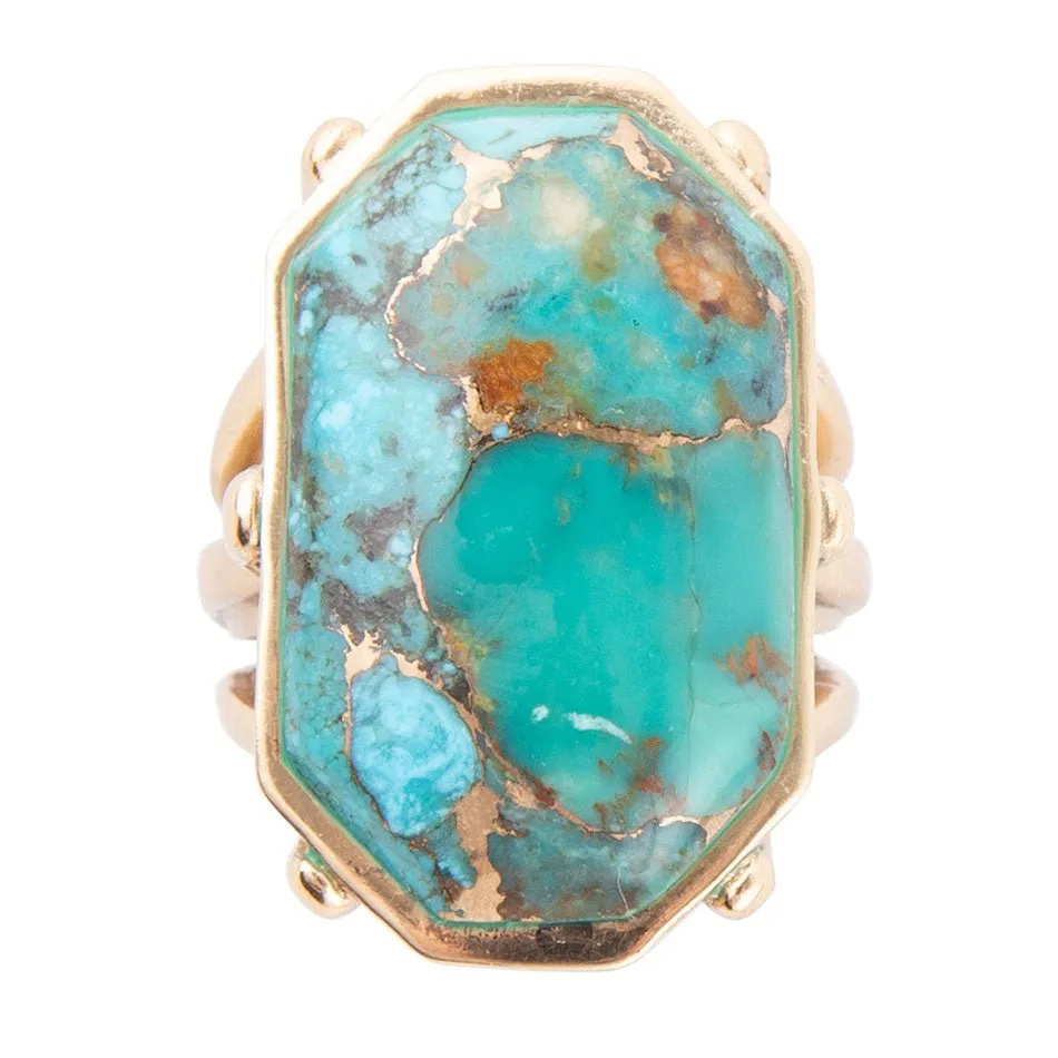 Dolce Blue Teal Turquoise Matrix and Golden Ring sold by Barse product image thumbnail 4