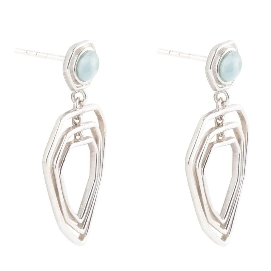 Organic Drop Blue Larimar and Sterling Silver Earrings sold by Barse product image thumbnail 3