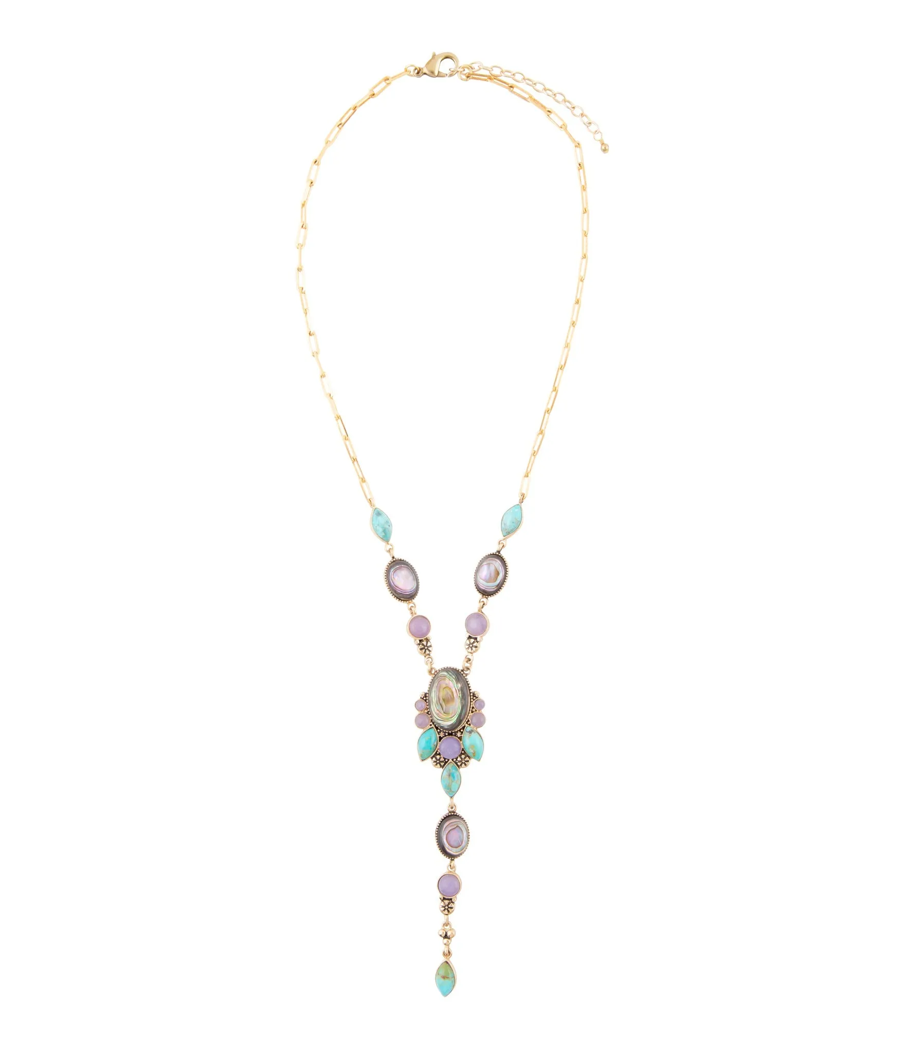 Regalia Blue Abalone Golden Y Necklace sold by Barse product image thumbnail 4