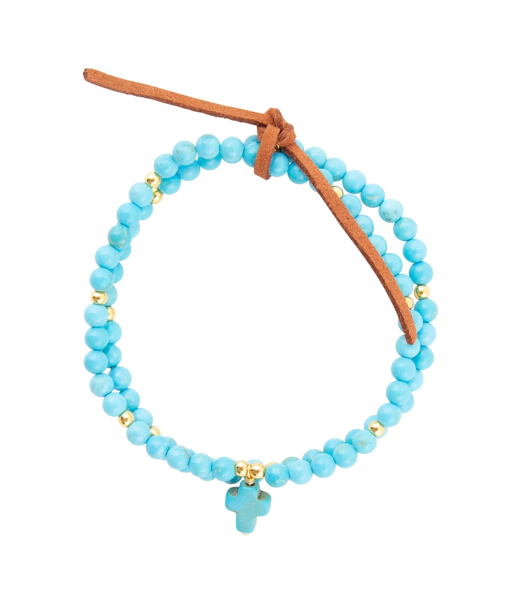 Blue Magnesite Golden Charm Stretch Bracelet Set sold by Barse product image thumbnail 4