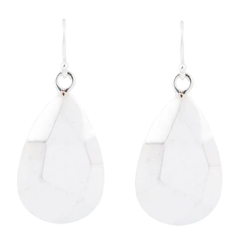 Faceted Sterling Silver Drop Earrings sold by Barse