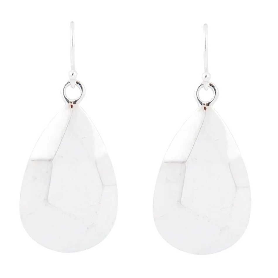 Faceted Sterling Silver Drop Earrings sold by Barse