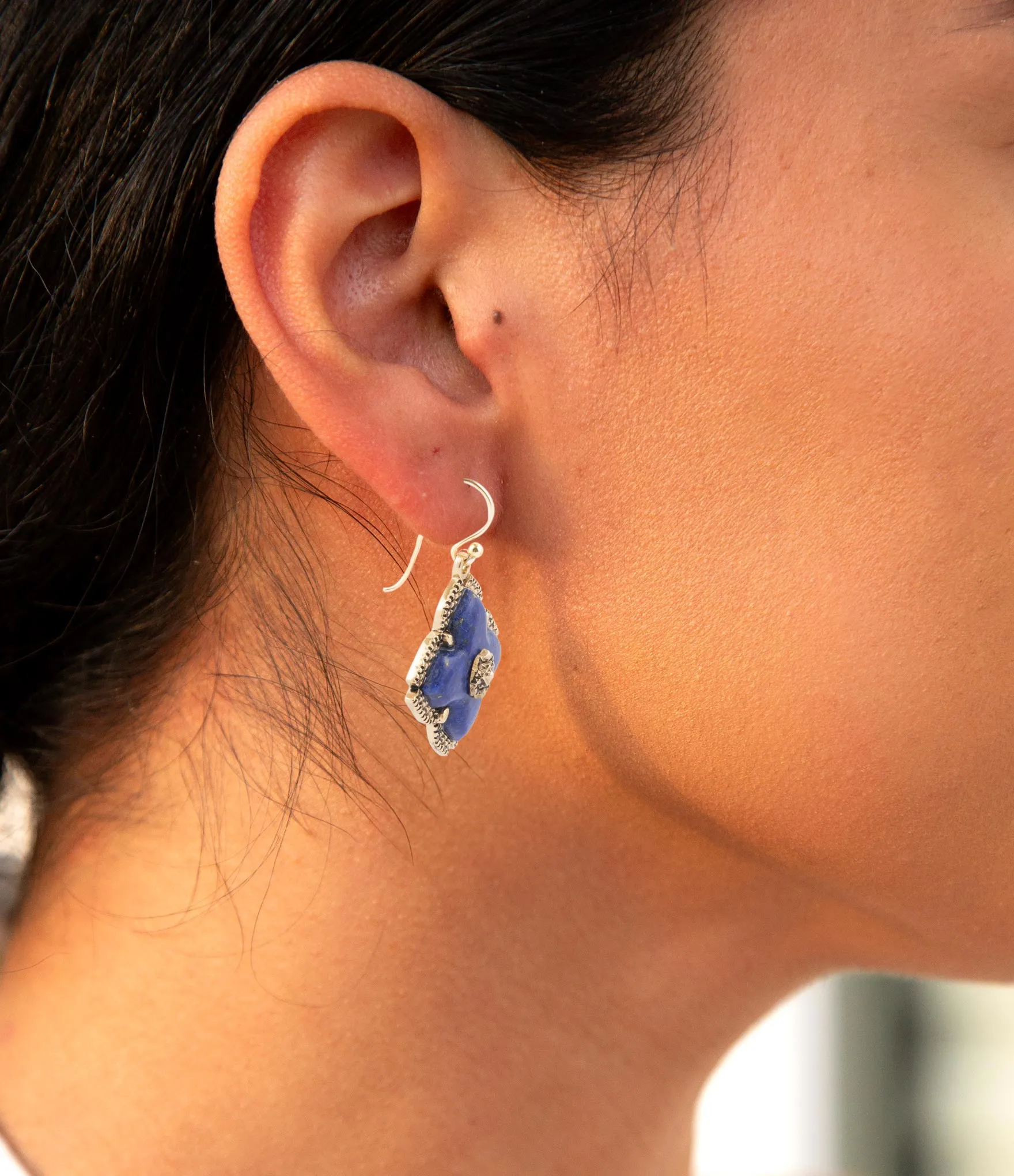 Blue Lapis Maltese Golden Cross Drop Earrings sold by Barse product image thumbnail 2