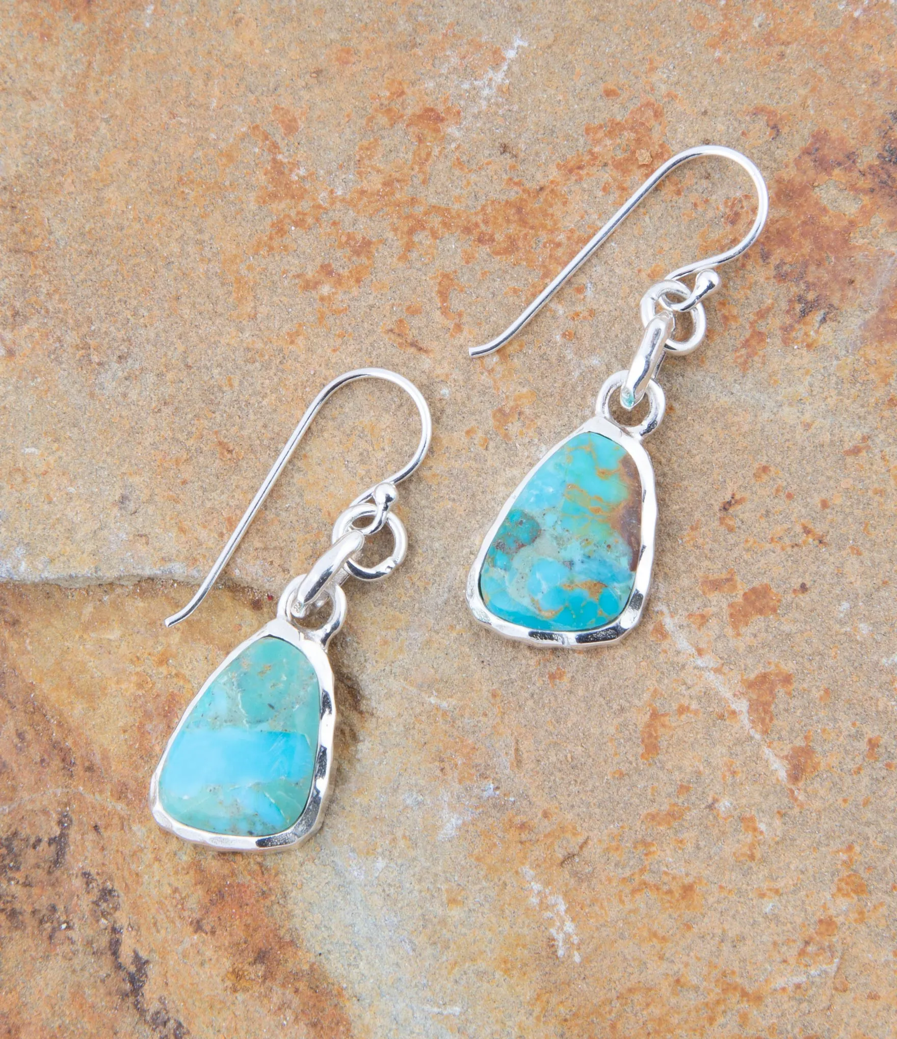 Blue Turquoise and Sterling Silver Drop Earrings sold by Barse product image thumbnail 3