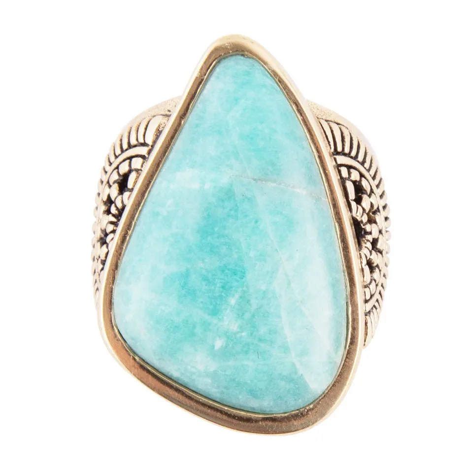 Sunset Blue Amazonite and Golden Ring sold by Barse product image thumbnail 3