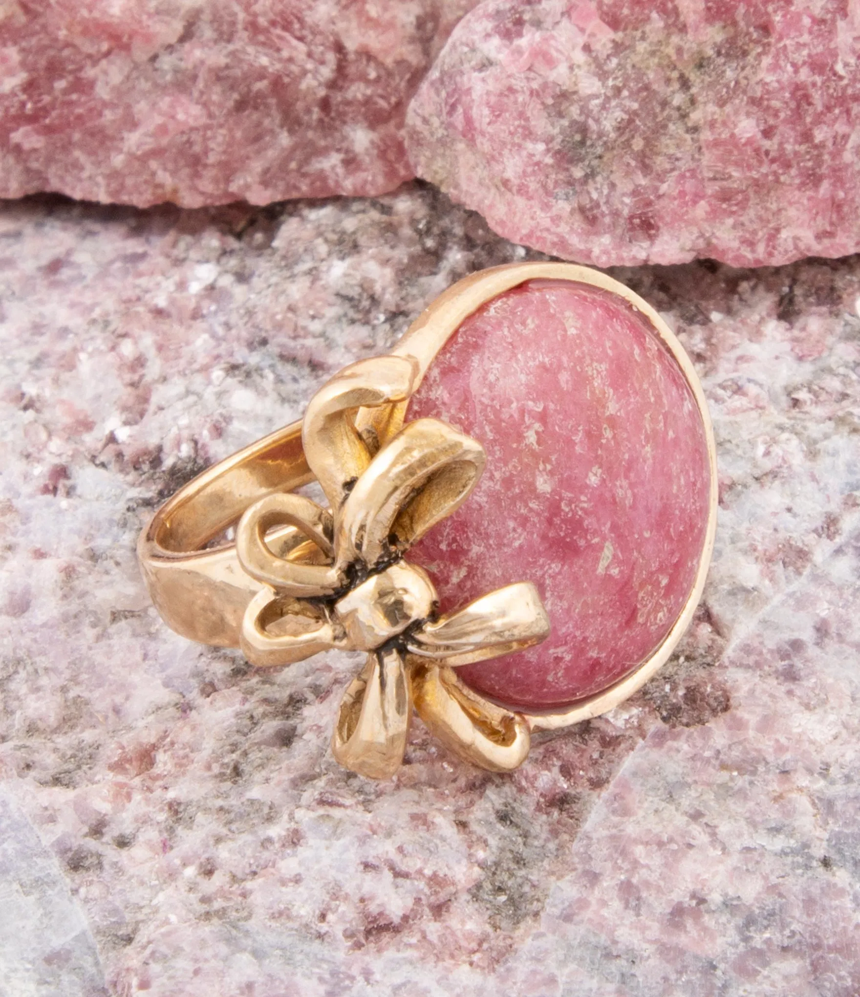 Gifted Pink Rhodonite Golden Bow Ring sold by Barse product image thumbnail 2