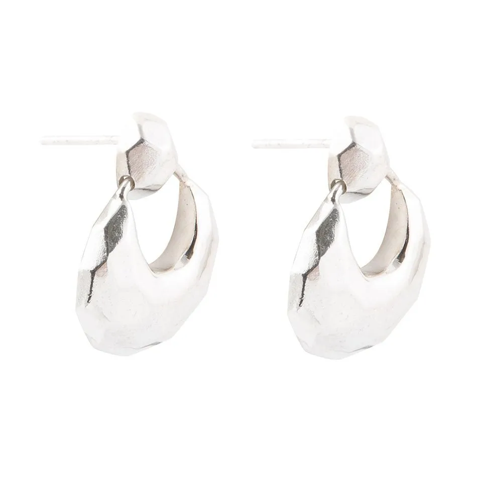 Faceted Sterling Silver Doorknocker Post Earrings sold by Barse product image thumbnail 4