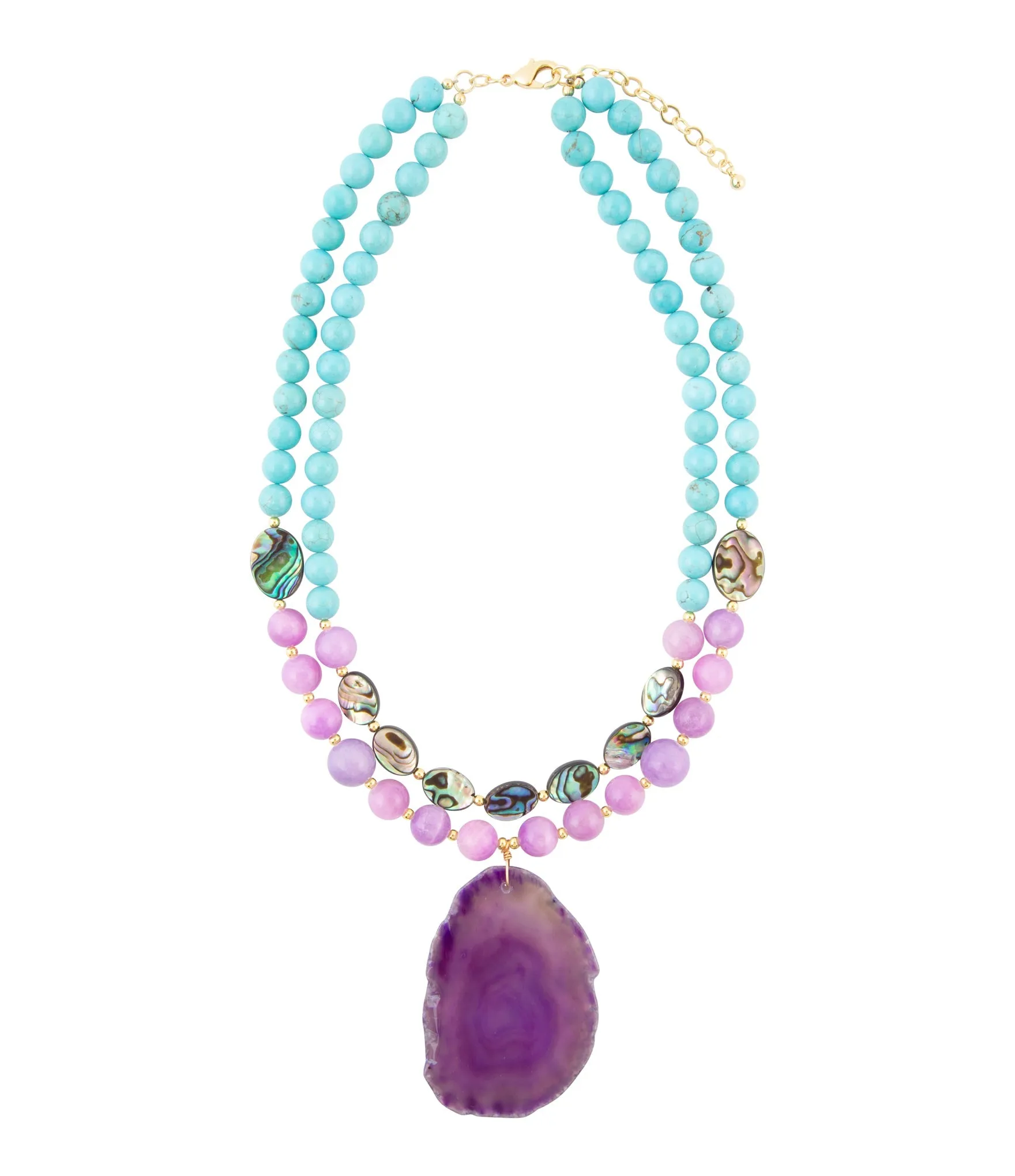 Aruba Purple Jade Statement Pendant Necklace sold by Barse product image thumbnail 3