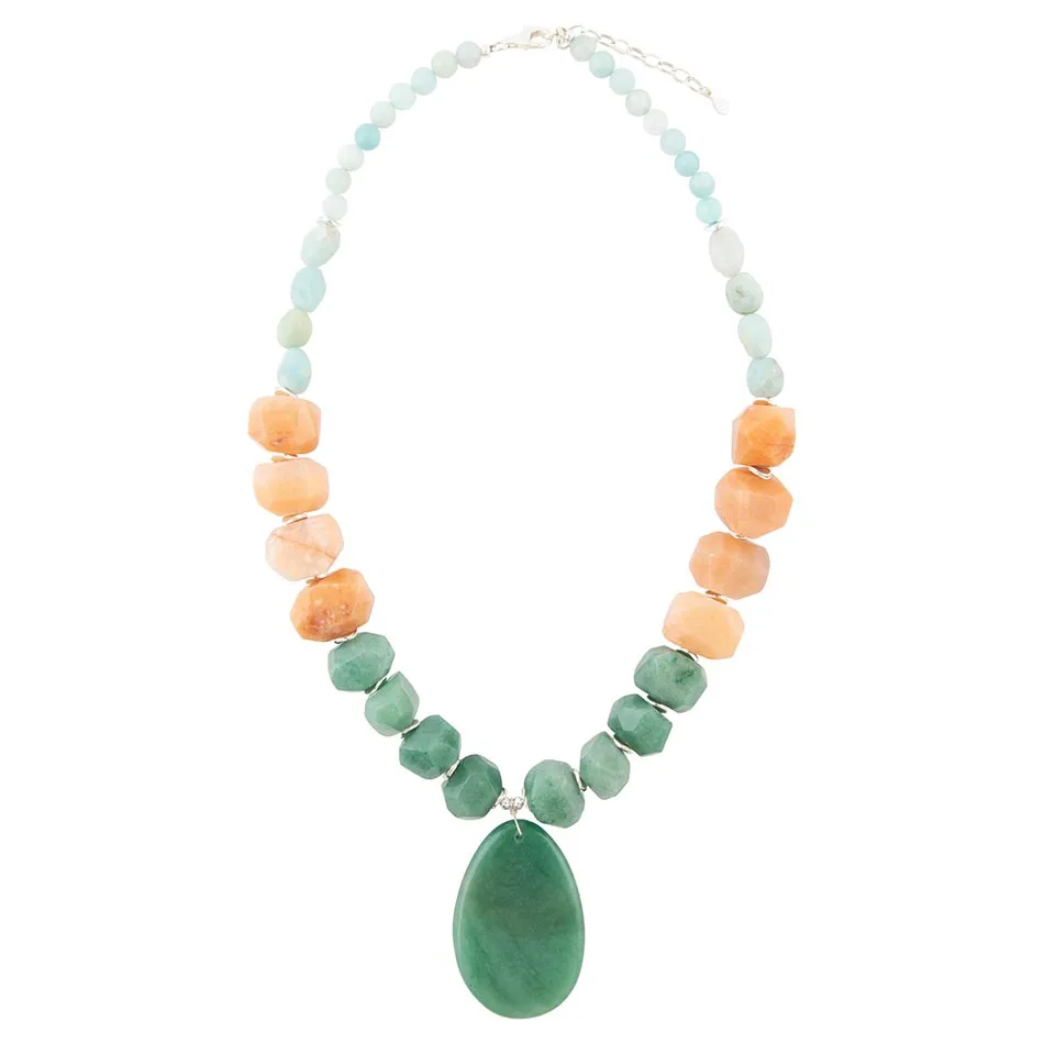 Green Aventurine Bold Pendant Necklace sold by Barse product image thumbnail 4