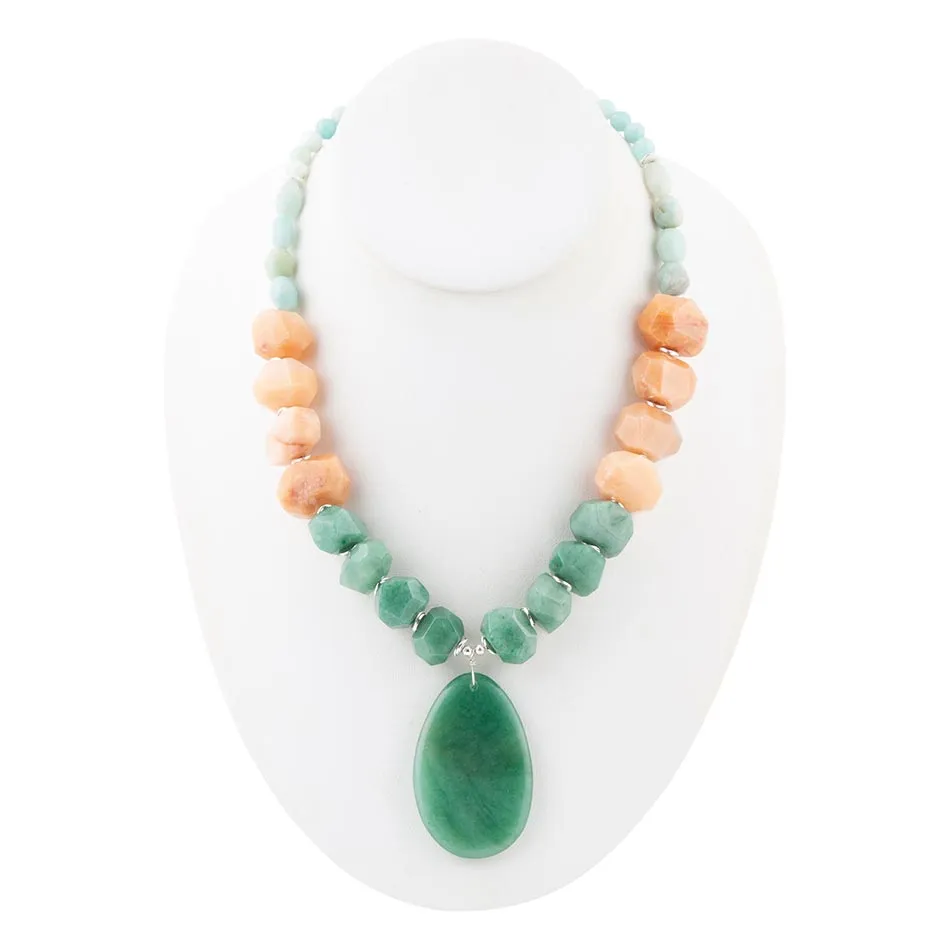 Green Aventurine Bold Pendant Necklace sold by Barse product image thumbnail 3