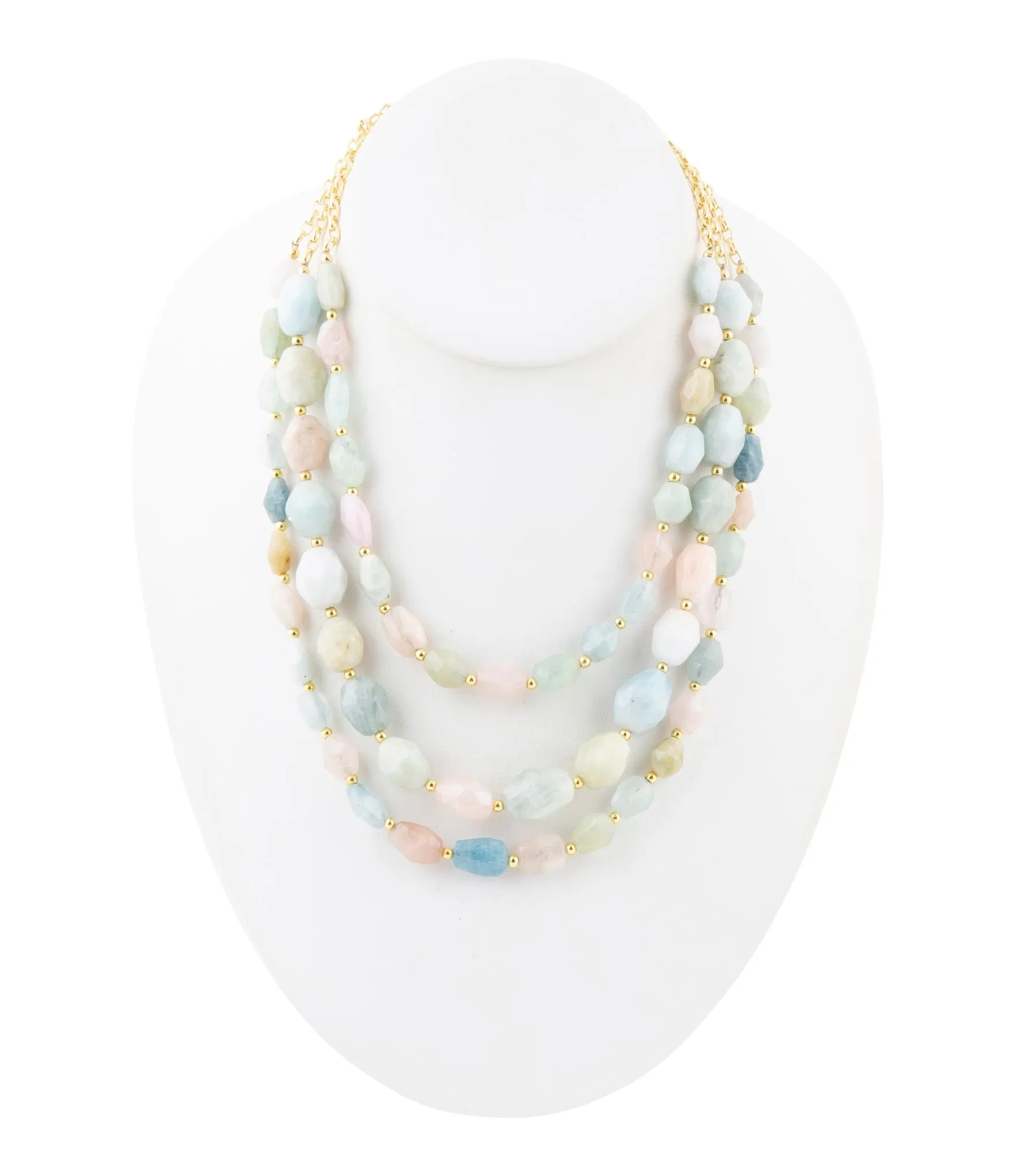 Mixed Morganite Pastel Statement Strand Necklace sold by Barse product image thumbnail 3