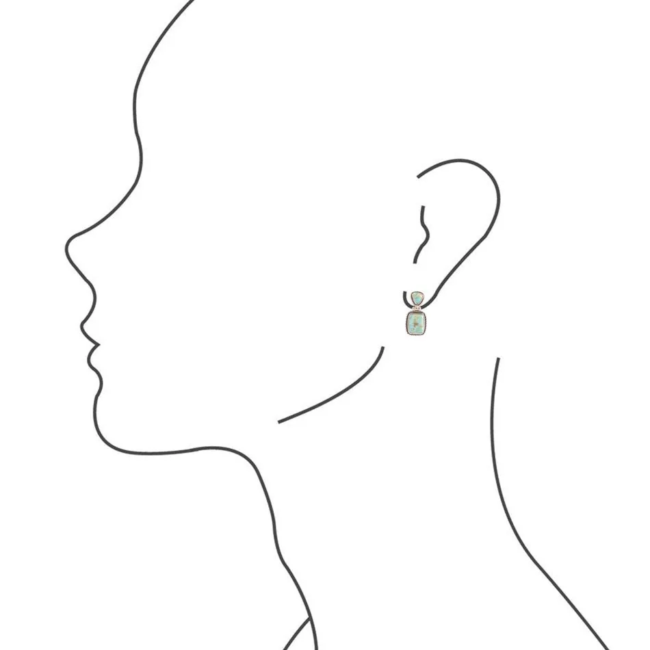 Detailed Blue Turquoise and Sterling Silver Drop Earrings sold by Barse product image thumbnail 3