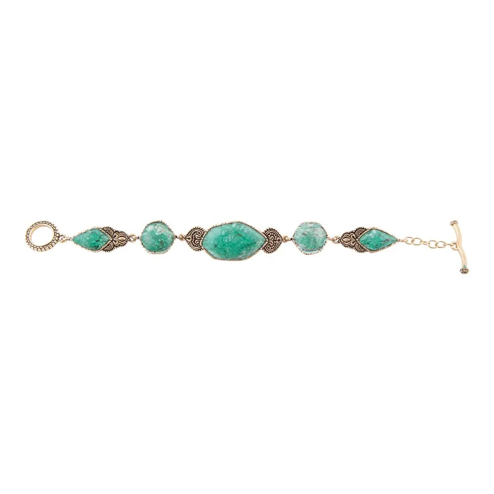 Ikkat Green Chrysocolla Golden Link Bracelet sold by Barse product image thumbnail 4