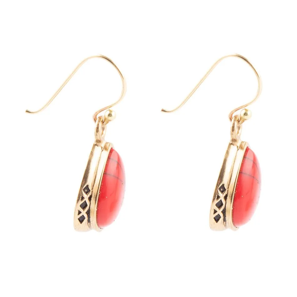 The Perfect Drop Red Howlite Earrings sold by Barse product image thumbnail 3