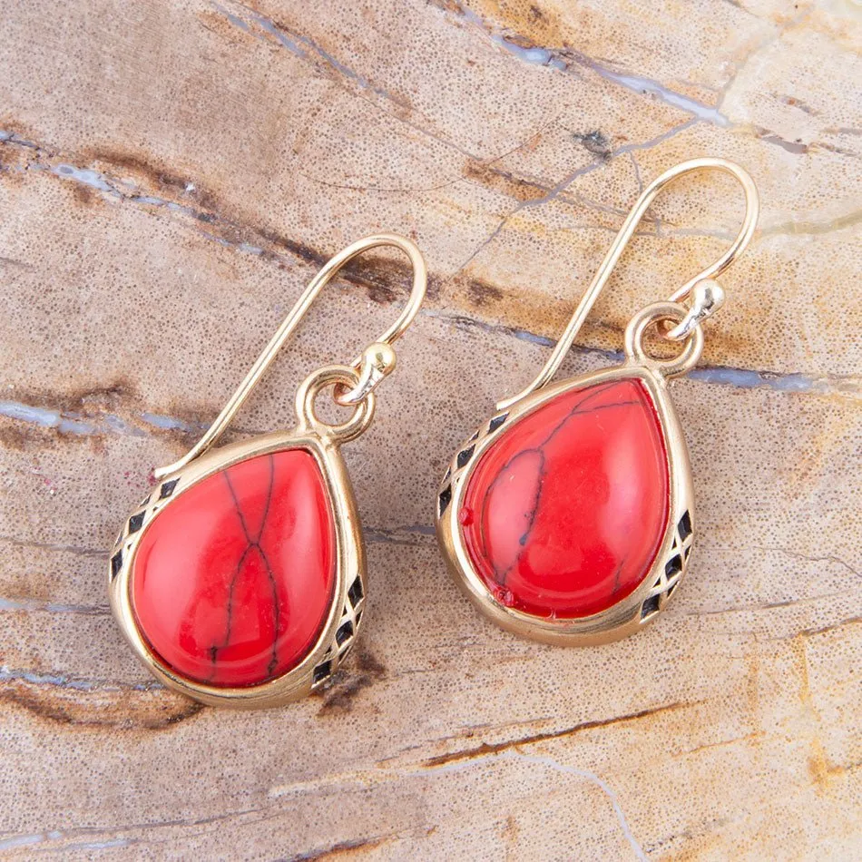 The Perfect Drop Red Howlite Earrings sold by Barse product image thumbnail 2
