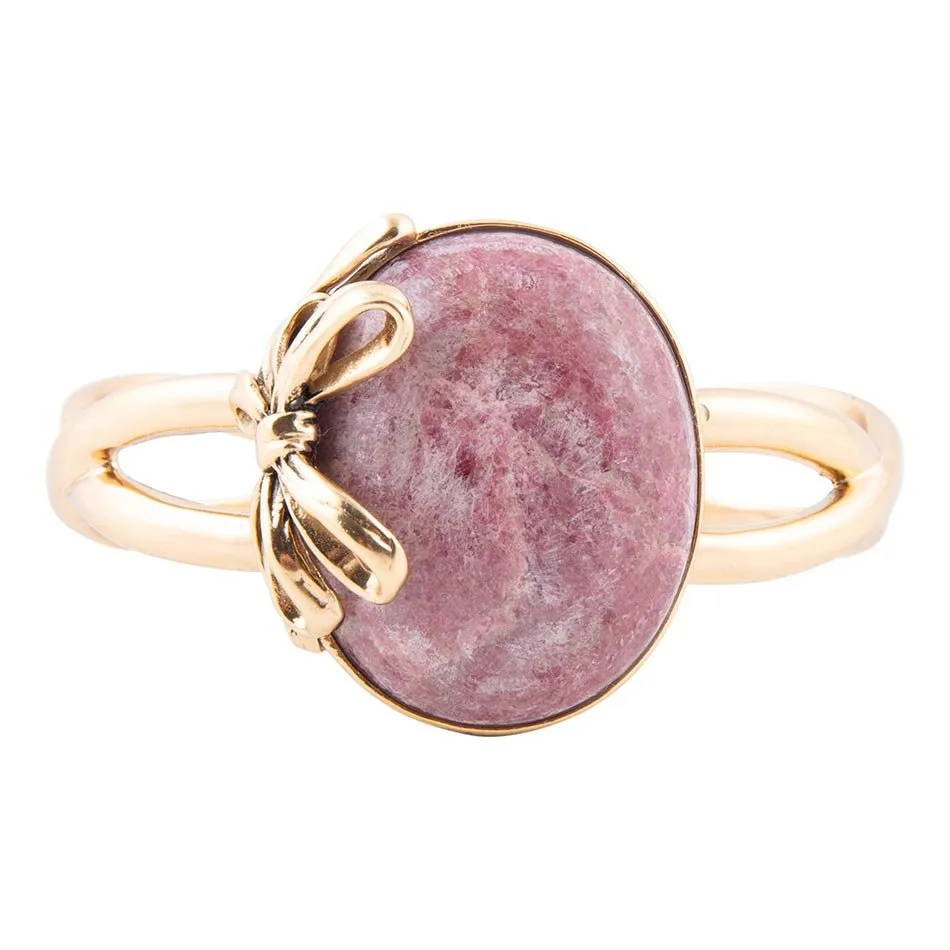 Gifted Pink Rhodonite Golden Bow Cuff Bracelet sold by Barse product image thumbnail 3