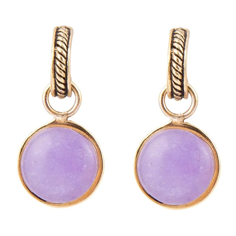 Tucson Charm Purple Quartz Golden Drop Earrings sold by Barse