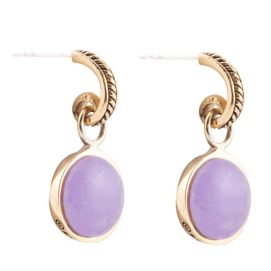 Tucson Charm Purple Quartz Golden Drop Earrings sold by Barse product image thumbnail 3