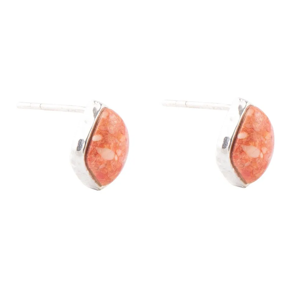 Abstract Orange Sponge Coral and Sterling Silver Stud Earrings sold by Barse product image thumbnail 3