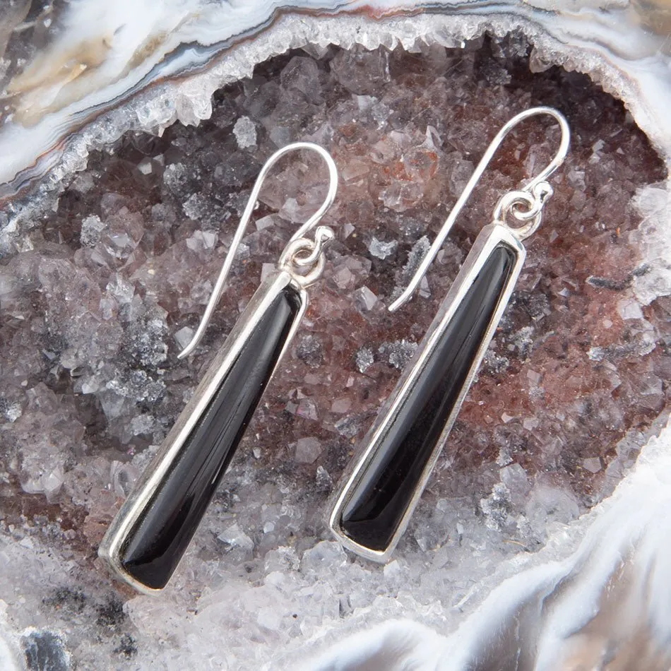 Line Black Onyx Sterling Silver Drop Earrings sold by Barse product image thumbnail 4