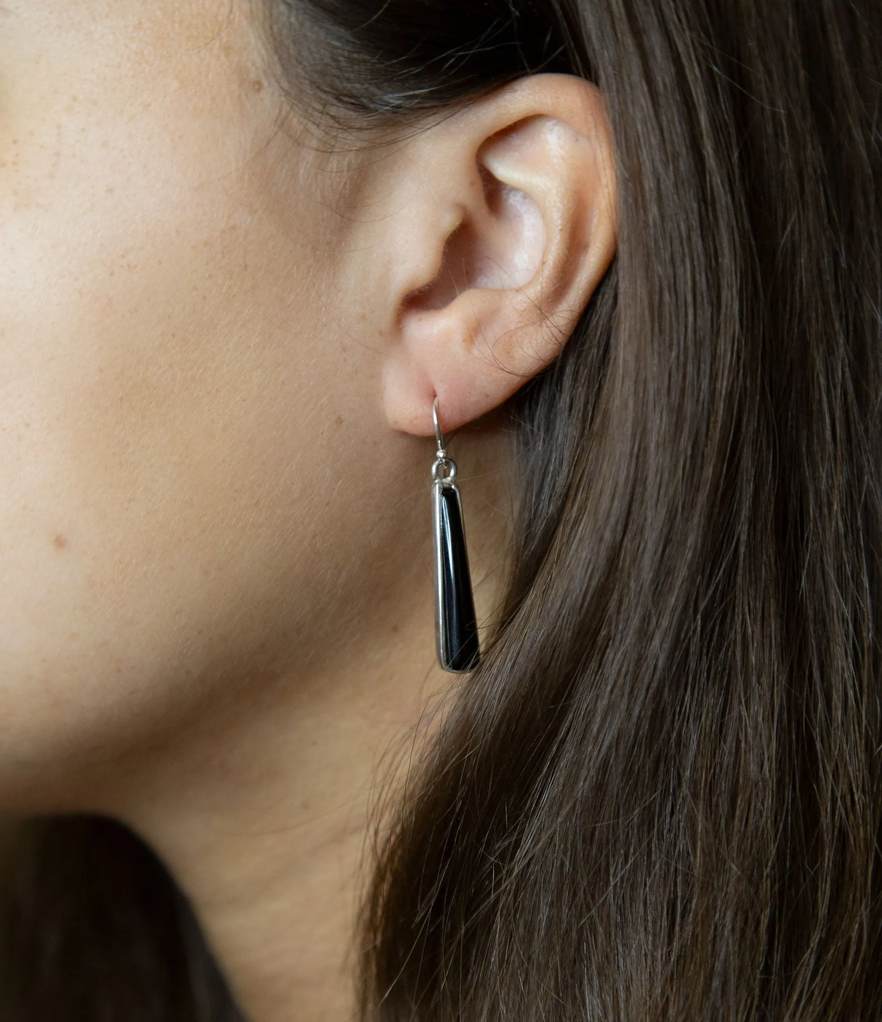 Line Black Onyx Sterling Silver Drop Earrings sold by Barse product image thumbnail 2